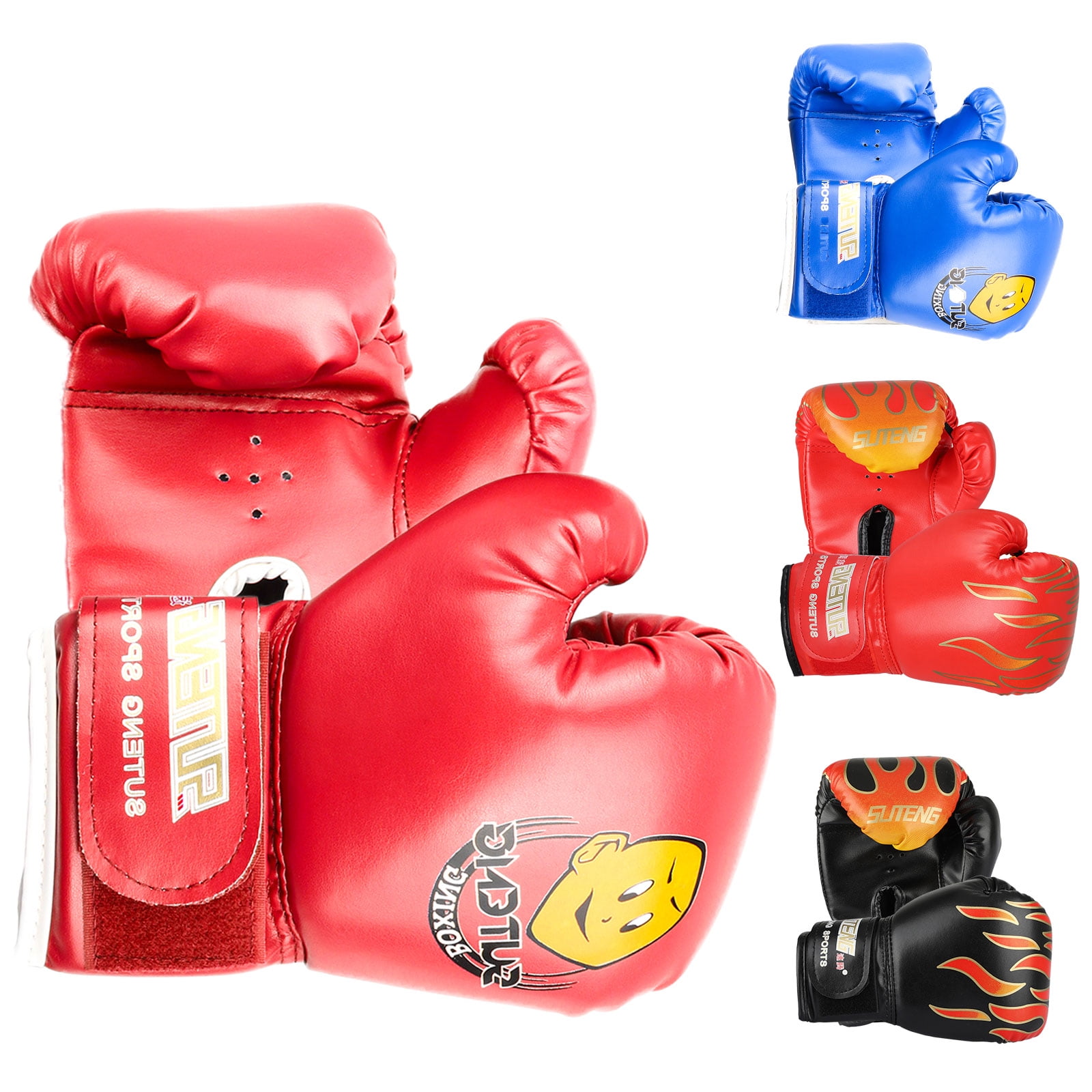 Boxing Gloves Training Muay Thai Sparring Punching Kickbox Fighting Mitts PU I