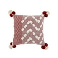 thumbnail image 1 of LR Home PILLO07705HURFFPL Heute Oreiller Carré de Pompon Zélé Rouge, 1 of 1