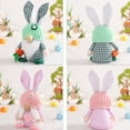 thumbnail image 4 of LSLJS Easter Faceless Gnome Plush Doll, Easter Decorations 12 inch Pink and Green Dwarf Stuffed Toys with Carrot Cute Easter Bunny Gnome Ornaments Spring Table Decor Party Favors for Home, 4 of 6