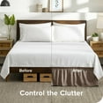 thumbnail image 4 of Bare Home Adjustable Wrap Around Bed Skirt - 15 Inch Drop - Easy Fit - Ruffle Pleats - Full, Taupe, 4 of 6