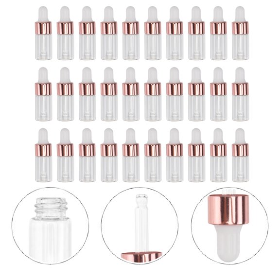 Raindrops 30Pcs 3ml Dropper Bottles for Essential Oils Portable Glass Bottles
