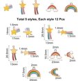 thumbnail image 6 of 60Pcs Alloy Enamel Pendants 5 Styles Pendants Rainbow Meteor Shooting Star Charms, 6 of 9