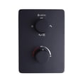 thumbnail image 2 of Square 3-functions thermostatic valve, Handheld shower, bath spout or both simultaneously, Matte black finish, 2 of 9