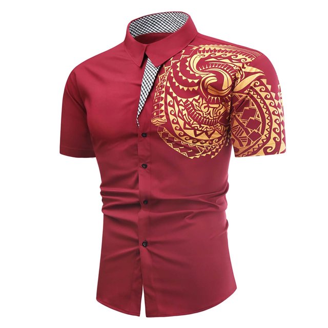 CEHVOM Hommes Été Décontracté Boutons Col Rabattu Manches Courtes Chemise Ample Hauts