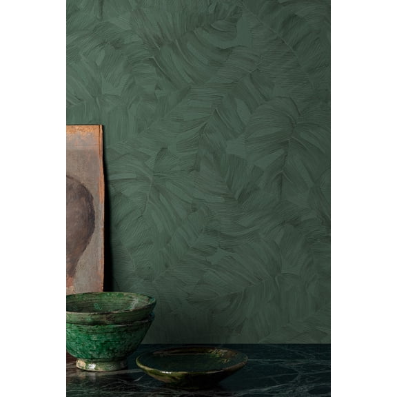 Nandor All-over Monstera Leaves Print Non Woven Non-Pasted Textured Wallpaper 57 Sq. Ft.