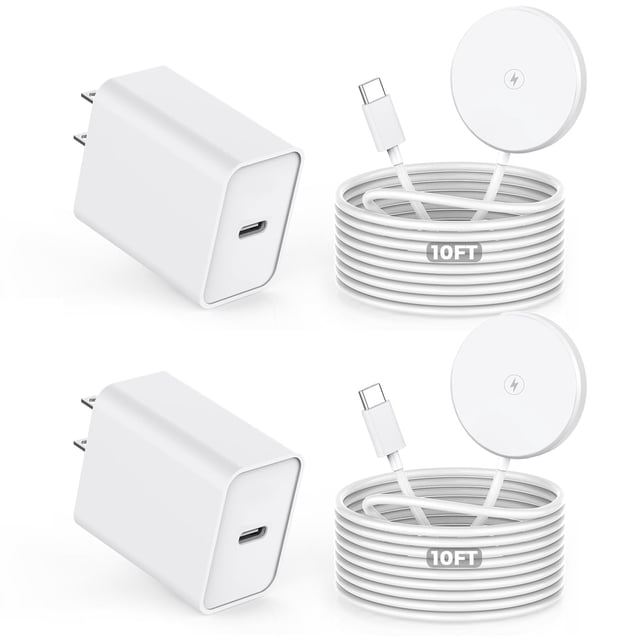 Cargador inalámbrico magnético Linboll, 2 paquetes, 3 m para iPhone