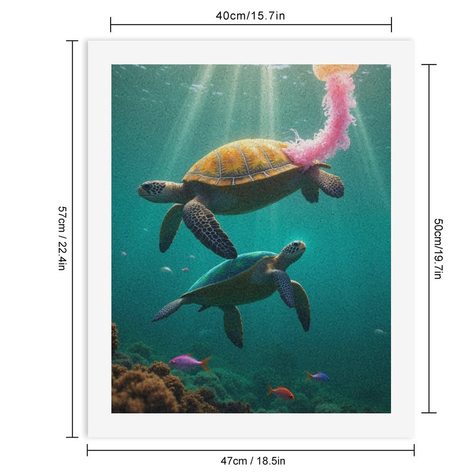 Paint by Numbers Kit for Adults, Sea Turtles Jellyfish Ocean Scene Paint by Numbers, Easy Paint by Numbers Kit for Adults Beginner, DIY Adult Paint by Number Kits on Canvas, Home Decor