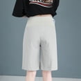 thumbnail image 4 of Ohufall Women's Plus Size Maternity Shorts Fashion Casual Over The Belly Pregnancy Shorts Summer Loose Comfy Cotton Linen Shorts, 4 of 5