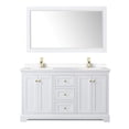 thumbnail image 3 of Wyndham Collection 60" Square Sinks Wood Double Bathroom Vanity in White, 3 of 7