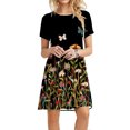 thumbnail image 2 of SMihono Robe d'Été Grande Taille pour Femmes 2023 Décontractée Unie Ample Manches Courtes Robe Ample Imprimé Floral Tournesol, 2 of 8