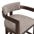 thumbnail image 4 of Corlas 26" Seat Height Medieval Modern Fabric Upholstered Counter Stools with Footrest, Rubber Wood Frame, Espresso+Taupe, Set of 2, 4 of 9