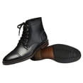 thumbnail image 5 of Santimon Men Genuine Leather Dress Boots Classic Casual Ankle Boots Black 8 US, 5 of 7