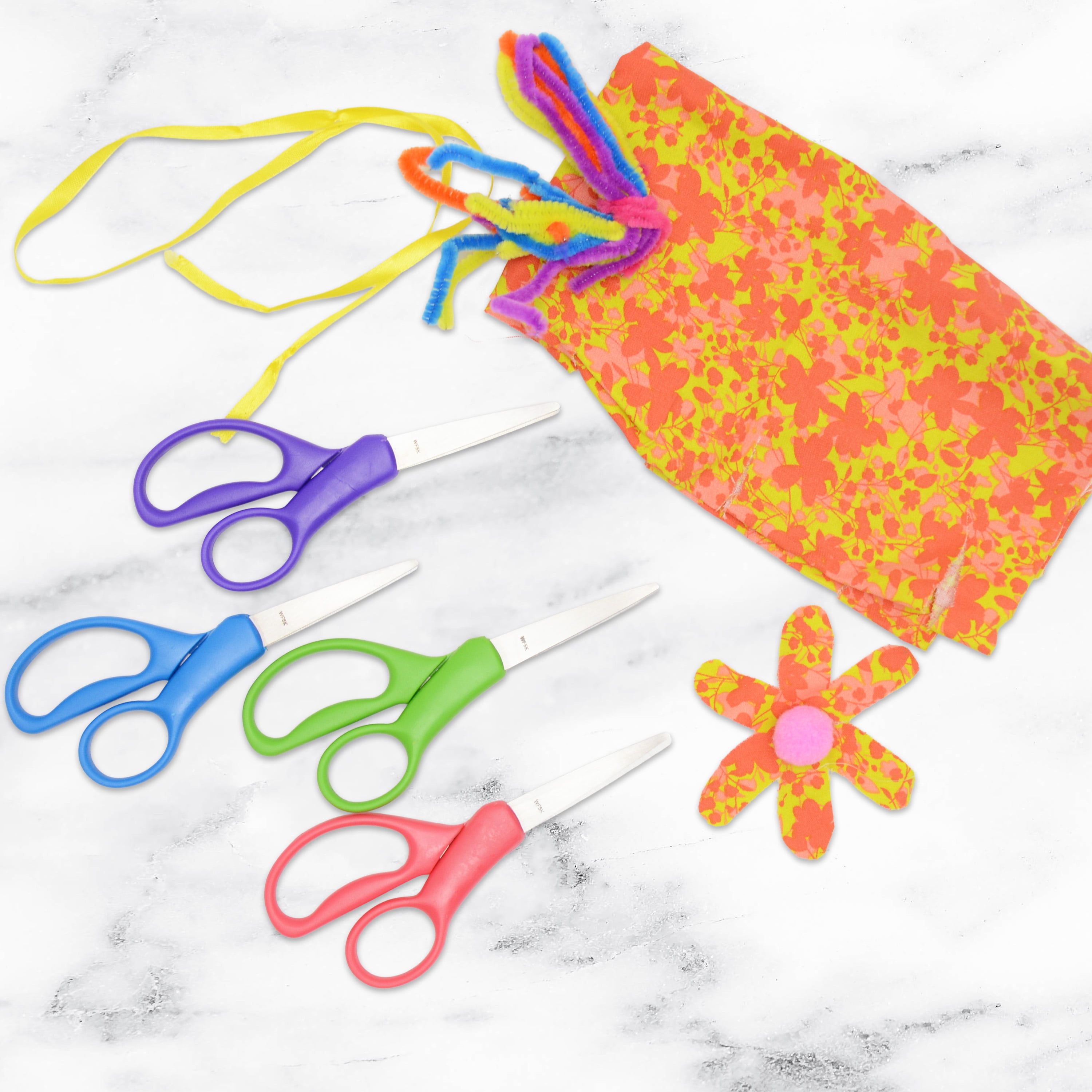 Basix by Westcott, 6"  Stainless Steel Safety Scissors for Big Kids, Ages 8+,  School Supplies, Assorted Colors, 30-Pack