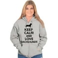 thumbnail image 4 of Keep Calm Love Dachshunds Dog Joke Zip Up Hoodie Men's Women's Brisco Brands M, 4 of 5