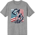 thumbnail image 3 of USA Athlete Adult Heather Gray Crew Neck Short Sleeve Tee-Medium, 3 of 4