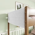 thumbnail image 4 of Hassch Twin Size Rubber Wood Bunk Bed Frame with Fluffy Teddy Fleece Upholstered Headboard & Footboard, Safety Guardrail, Built-in Ladder, 10.2"H Underbed Storage Space (Natural), 4 of 9