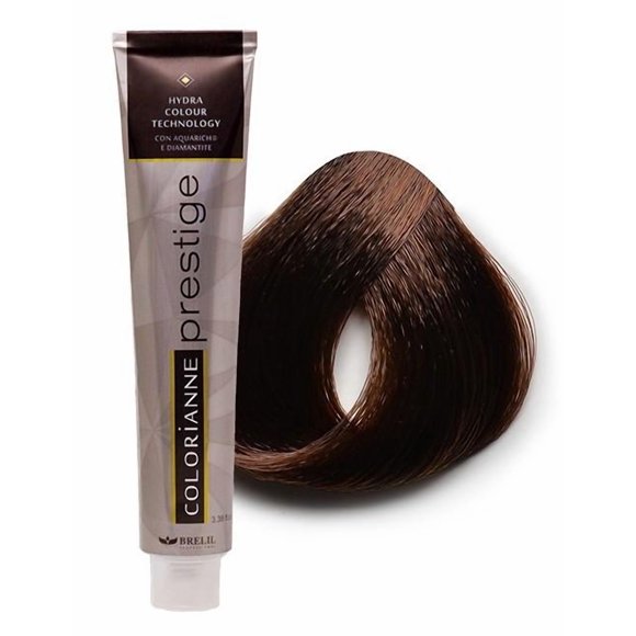 Brelil Colorianne Prestige Permanent Cream Hair Color 100 ml | Rich Coverage, Long-Lasting, Made in Italy - 7.35H