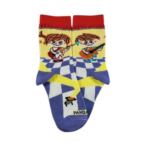 Kids Playing the Guitar Socks from the Sock Panda (Ages 3-7) Size: Medium (Age 5-7)