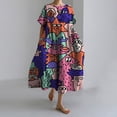 thumbnail image 2 of Robe à Imprimé Floral pour Femmes Manches Courtes Robe Décontractée d'Été Grande Taille, 2 of 10