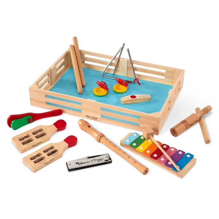 Melissa & Doug Deluxe Band Set With Wooden Musical Instruments and