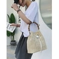 thumbnail image 3 of JUYGO Straw Hobo Bag for Women Woven Shoulder Crossbody Bag Bucket Handbag Totes Summer Purse Bamboo Handle, 3 of 5