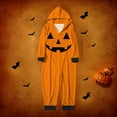 thumbnail image 2 of Vividxx Holiday Family Matching Pajamas Toddler Boys Girls Halloween Parent Child Printed Hooded Zipper Home Jumpsuit Halloween Pumpkin Pajamas For Kids Party 6-7 Years, 2 of 3