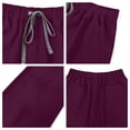 thumbnail image 5 of Minjewel Women's Casual Comfort Short Sleeve Scrubs for Women Set, Breathable & Relaxed Fit Scrub Set for Nurses, Caregivers & Healthcare Workers,Wine L, 5 of 7