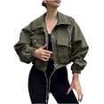 thumbnail image 1 of LOVZFMLL Vestes pour Femmes, Veste Longue Décontractée Polyvalente à Manches Longues avec Capuche, 1 of 4