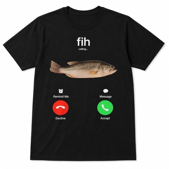 Funny Fish Calling Graphic T-Shirt – Humor Novelty Tee for Fishing Lovers, Unisex