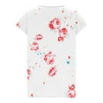 thumbnail image 4 of Chemises à Manches Courtes pour Femmes Tendance Été Imprimé Floral Col Rond Creux Manches Courtes Hauts Blouse Femmes Été 2023 Blouses pour Femmes Hauts Femmes, 4 of 5