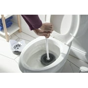 Clorox Hideaway Toilet Plunger with Caddy, White, 19.5in