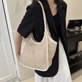 thumbnail image 4 of Bolso de hombro para mujer Bolso tejido Patchwork Gran contraste Color Totes Blanco FLhrweasw Nuevo, 4 of 8
