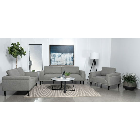 Rilynn 3-Piece Upholstered Track Arms Sofa Set Grey