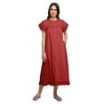thumbnail image 2 of Moomaya Solid Round Neck Nursing Sleepwear For Women Cotton Nightdress, 2 of 6