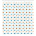 thumbnail image 3 of Fish Shower Curtain, Bicolored Flock of Fish Bubbles Motif on Plain Background Illustration, Fabric Bathroom Set with Hooks, 69W X 75L Inches Long, White Sky Blue and Orange, by Ambesonne, 3 of 3