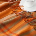 thumbnail image 3 of Battilo Orange Plaid Throw Blanket for Couch,Lightweight Buffalo Plaid Blanket,Fall Blanket,50"x60", 3 of 9