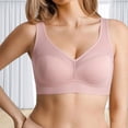 thumbnail image 3 of WHEANG Push Up Bra Wireless Seamless Bras for Women Thin Camisole Bra Breathable Push Up Bra Side Support for Prevent Sagging, Everyday Comfort Underwear Size 3XL Pink, 3 of 4