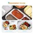 thumbnail image 2 of Stainless Steel Compartment Food Plate Two Grids Dinner Plate Food Serving Tray, 2 of 8