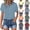 12# Blue, variant on Womens Gauze Shirts Button Down Dress Shirts Short Sleeve Textured Collared Summer Casual Work Blouse Camping Clothes Yellow XL