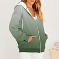 thumbnail image 2 of Pxxlle Trendy Hoodies for Women Plus Size Zip Up Hooded Sweatshirt Gradient Graphic Hooded Jacket Fall Winter Long Sleeve Sweatshirts with Pockets Green L, 2 of 7