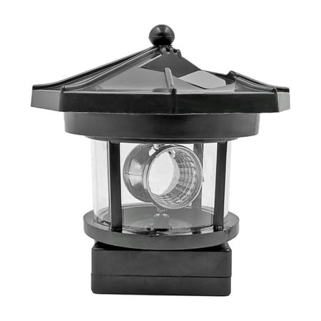 

Lighthouse Solar LED Light Garden Outdoor Beacon Rotating Beam Lamp (Black)