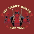 thumbnail image 2 of Women's Marvel Deadpool My Heart Beats For You  Graphic Tee Red Small, 2 of 4
