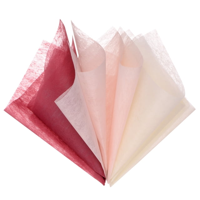 Paquete de 144 Papeles de Envoltura de Algodón Coreano - Papel Floral para Envolver (30x30 cm, Rojo+Rosa+Beige)