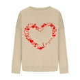 thumbnail image 3 of Guluxicc Womens Sweatshirts Valentine's Day Letter Graphic Print Tops Casual Crewneck Long Sleeve Pullover Shirts, Brown, M, 3 of 4