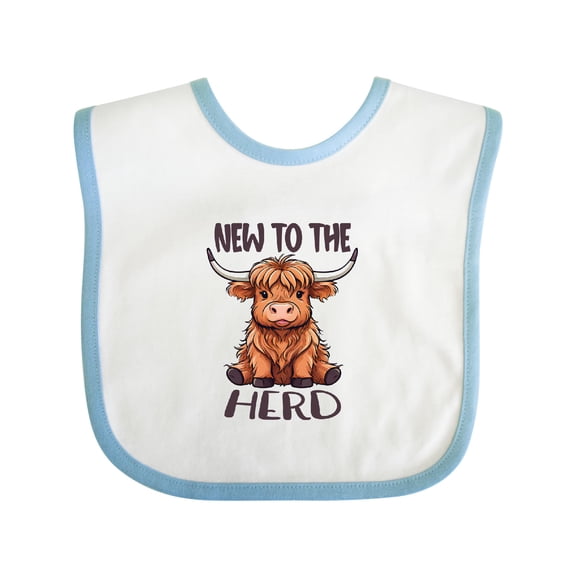 Inktastic New to the Herd Highland Cow Boys or Girls Baby Bib