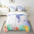 thumbnail image 2 of Feelyou Dreamy Mermaid Princess Twin Bedding Sets 7-Piece, Kawaii Marine Coral Bedding Comforter Set, Teens Kids Girls Women Reversible Sheet Sets, Luxury Bedroom Decor, 2 of 7