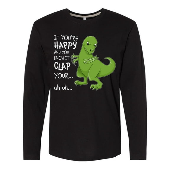 Inktastic T-Rex Can't Clap Long Sleeve T-Shirt