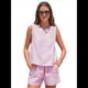 thumbnail image 3 of Conjuntos de Dos Piezas de Verano para Mujer: Camiseta Sin Mangas y Pantalones Cortos A Juego, Chándal de Algodón A Rayas, Talla M, 3 of 9