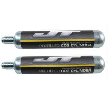 JT Paintball 90g Prefilled CO2 Tanks 2 Pack, Great for Painball, Airguns and Airbows