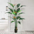 thumbnail image 1 of Yeshouse planta artificial pájaro del paraíso, palmera realista con tronco y hojas, ideal para decoración moderna de hogar u oficina, perfecta como regalo, 1 of 5